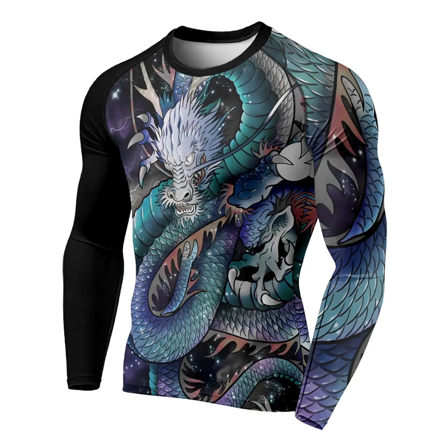3D Printed Dragon Pattern 3D Printing Autumn Men's Crew Neck T-Shirt Casual Long Sleeve Oversized Pullover Fashion Tops