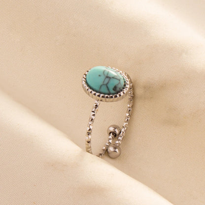 What the Stone Chose — Boho Turquoise Adjustable Ring - Pedlar's Attic
