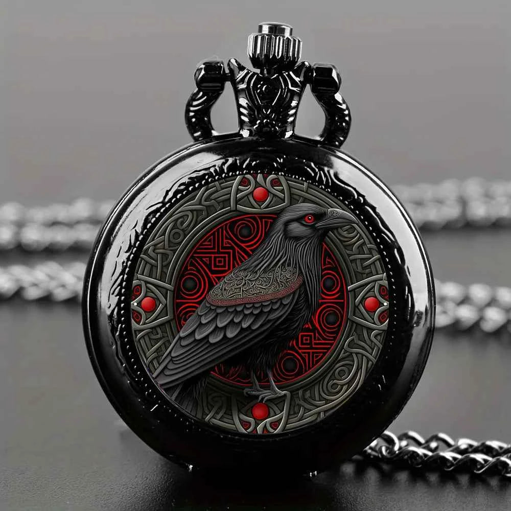 Vintage-Style Clever Crow Exquisite Pocket Watch