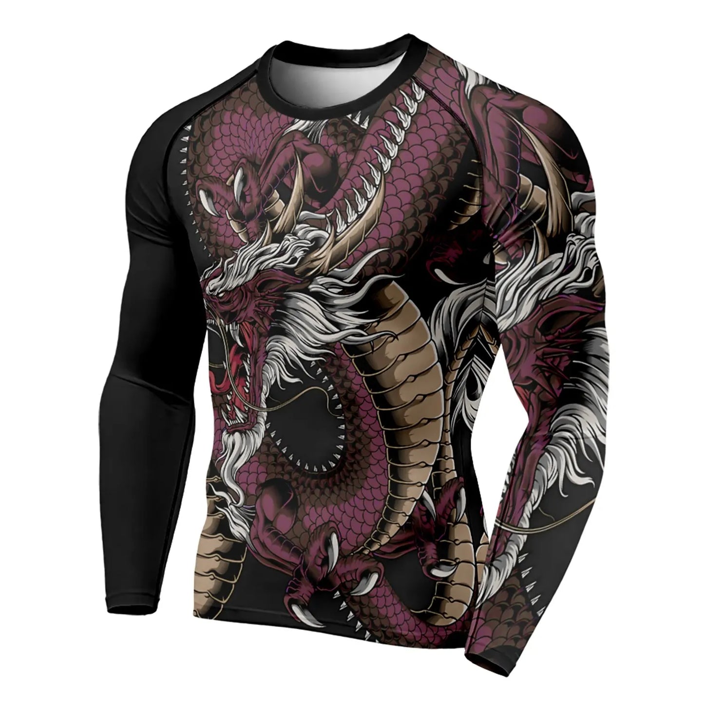 3D Printed Dragon Pattern 3D Printing Autumn Men's Crew Neck T-Shirt Casual Long Sleeve Oversized Pullover Fashion Tops