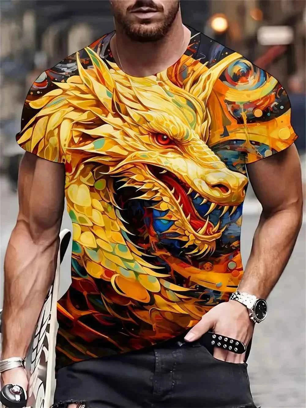Dragon Print T-shirt 4