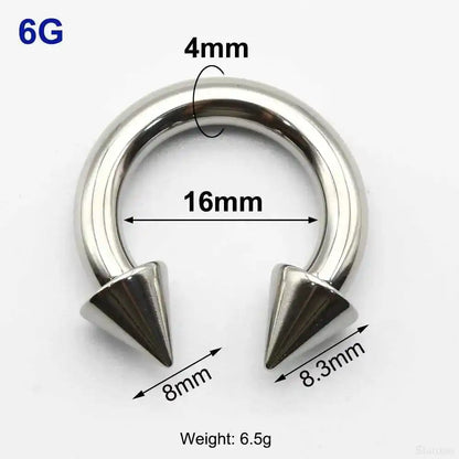 Cone Circular Barbell Piercing Septum Nose Ring Hoop Helix Earrings - Pedlar's Attic