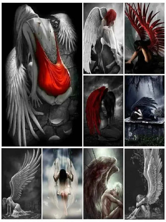 Victoria Style Skull Banquet Fallen Angels Dark Fantasy Art