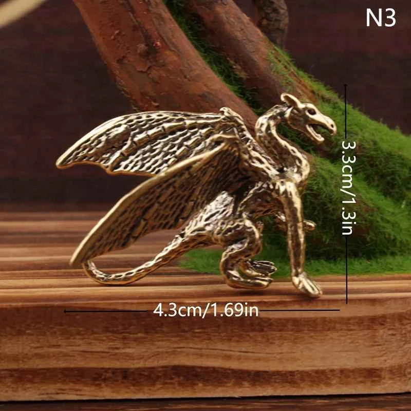Brass Dragon Small Statue Desktop Ornament