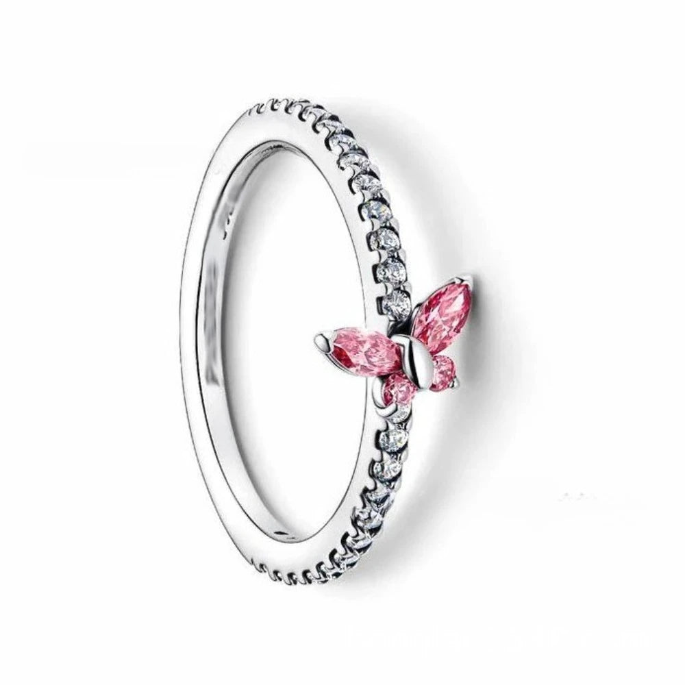 Aether-Reach Ring — 925 Sterling Silver Heart & Butterfly