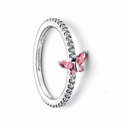 Aether-Reach Ring — 925 Sterling Silver Heart & Butterfly