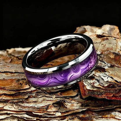 Stone Forge Ring — Agate & Stone Inlay Stainless Steel Band