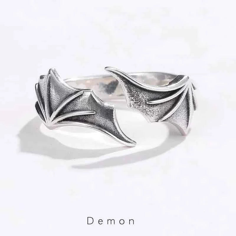 Retro Angel Demon Wings Creative Ring