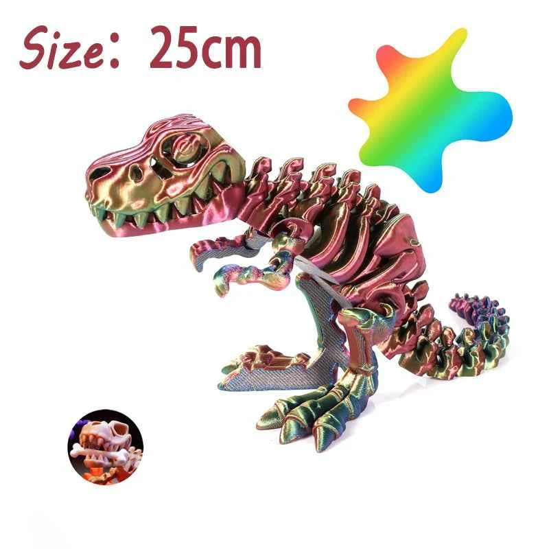 3D Printed Animals Toy Multi-joint Movable Dinosaur Snake Fidget Toy Adults Autism Stress Relief Toys Desktable Decor Kids Gift