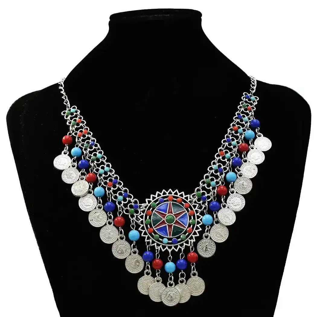 The Wanderer's Collar – Tibetan Boho Statement Necklace