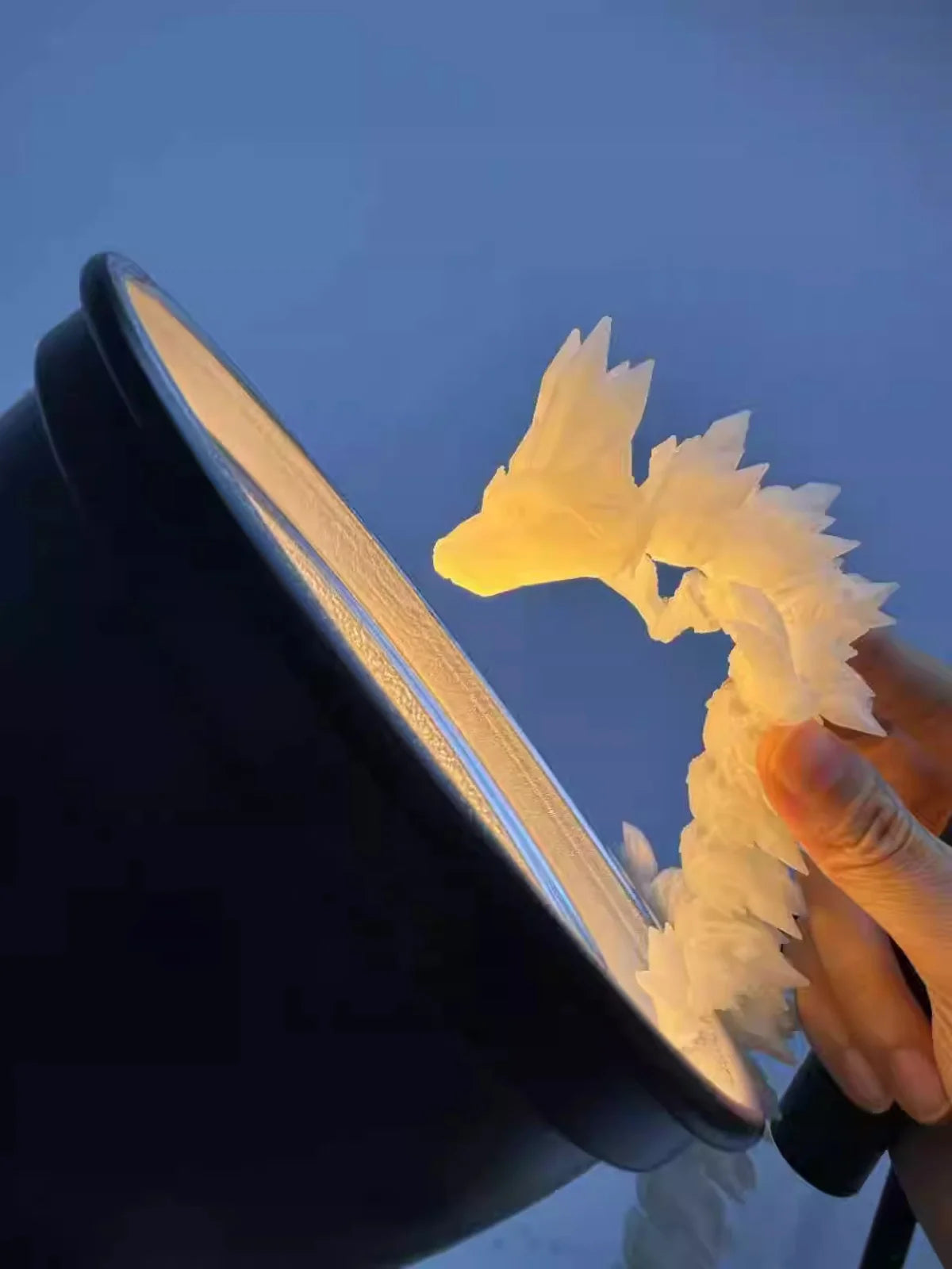 3D Printed Dragon Ornament 22/30/45cm Artificial Simulated Dragon Decorations Luminous Desktop Ornament Festival Party Gifts