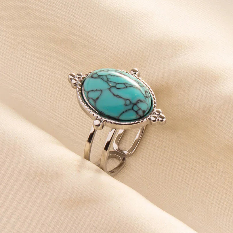 What the Stone Chose — Boho Turquoise Adjustable Ring - Pedlar's Attic
