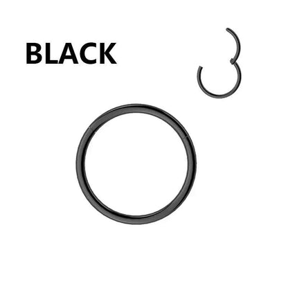 Stainless Steel Septum Clicker - Hinged Nose Hoop for Helix, Daith, and Cartilage Piercing - Bold & Sexy Jewelry - Pedlar's Attic