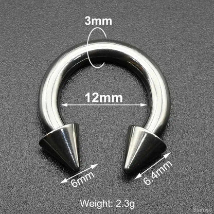 Cone Circular Barbell Piercing Septum Nose Ring Hoop Helix Earrings - Pedlar's Attic