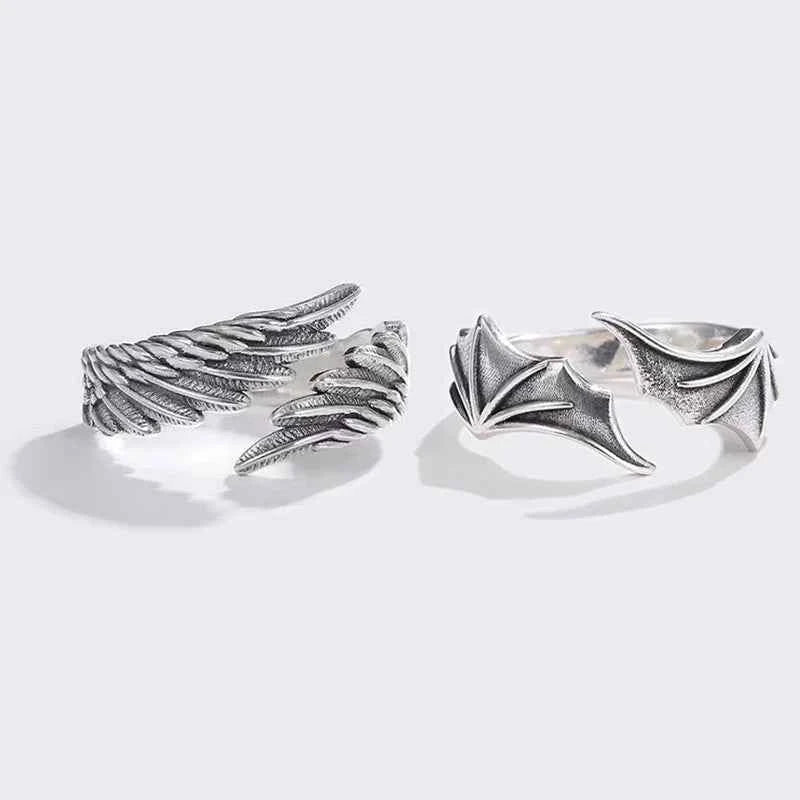 Retro Angel Demon Wings Creative Ring