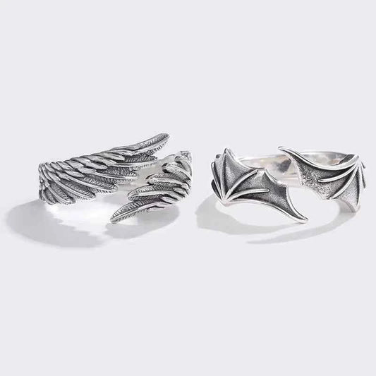 Retro Angel Demon Wings Creative Ring