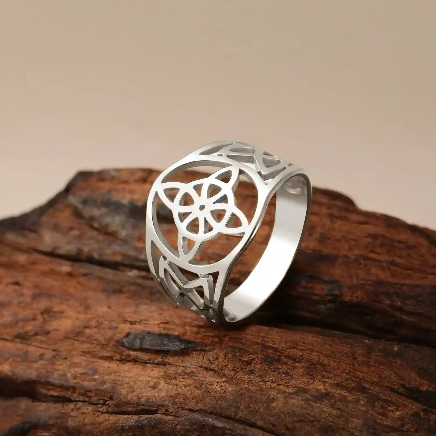 Witch Knot Rings for Women Men Stainless Steel Vintage Amulet Finger Ring - Pedlar's Attic