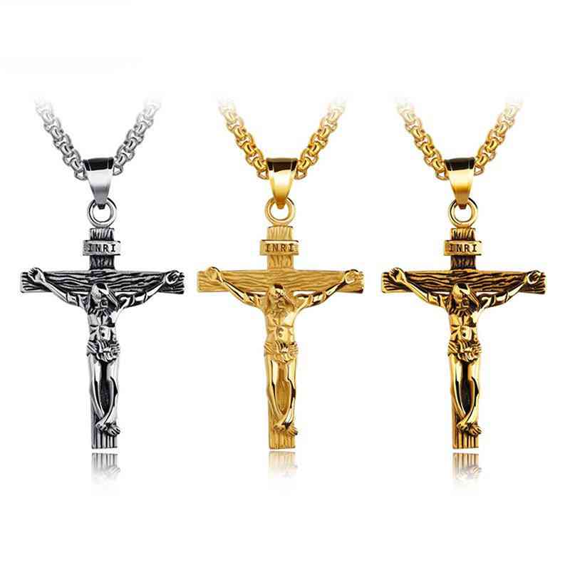 Jesus Cross Stainless Steel Necklace - Pedlar's Attic