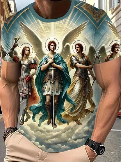 Mens 3d Angel Warrior Graphic T Shirt - Pedlar's Attic