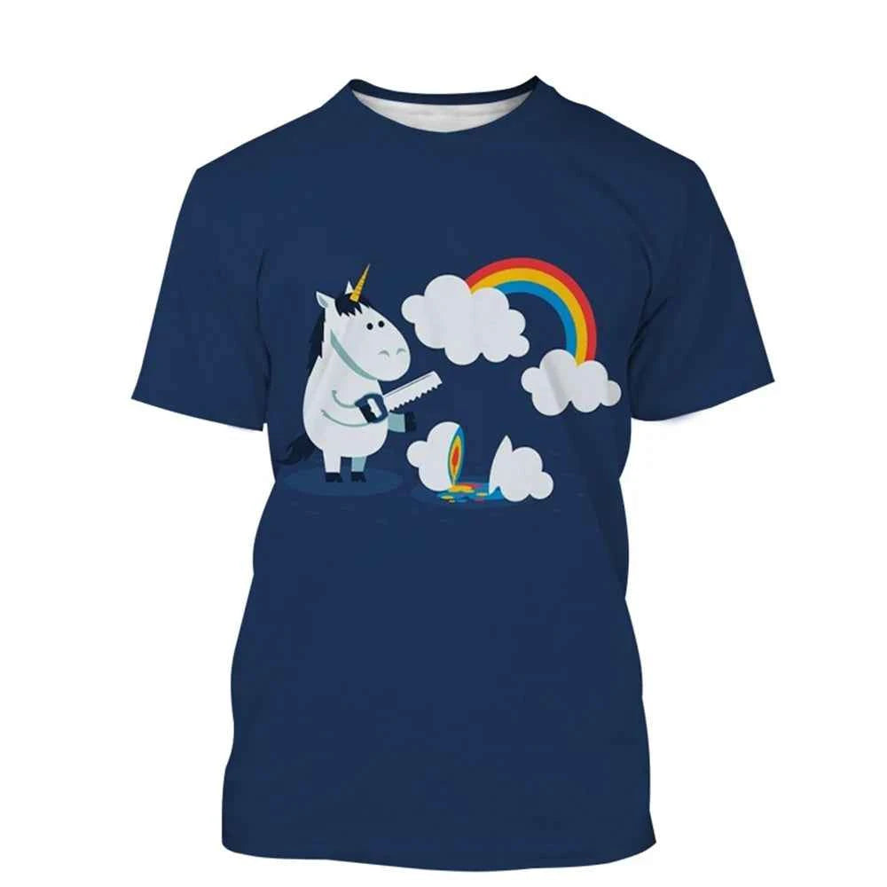 unicorn 3D painted art T-shirt