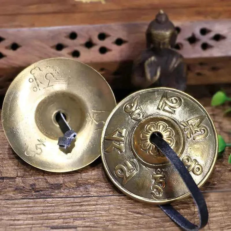 Cymbals Meditation Gong Tibetan Tingsha Sanskrit Brass Chime Bells for Spiritual Healing Mindfulness Yoga Buddhist