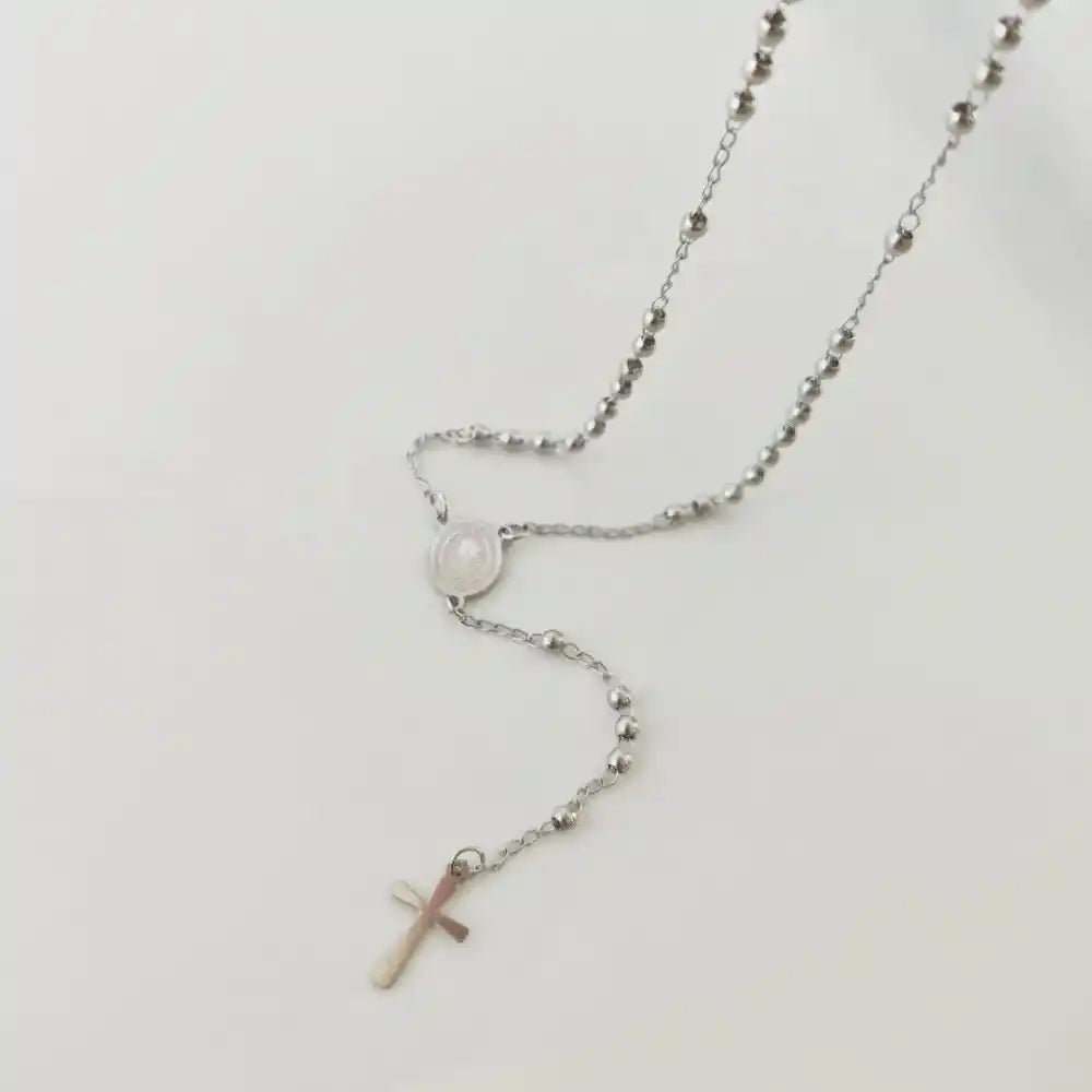 Rosary Necklace, Iron Bead Rosary Necklace - Pedlar's Attic