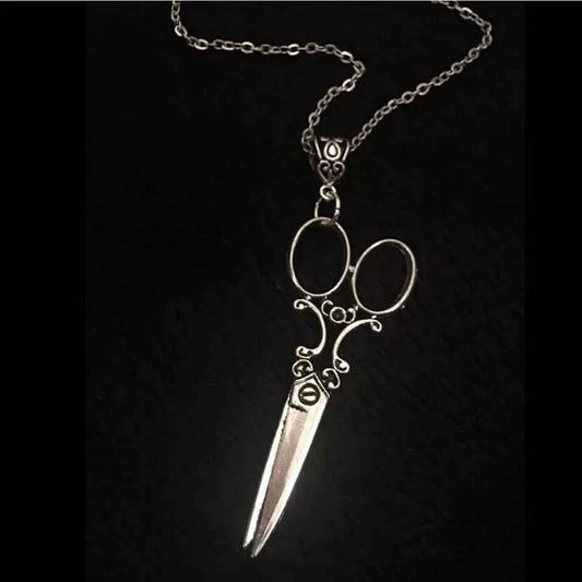 LLL Vintage Scissor Pendant Necklace Women Men Gothic Goth Y2k Steampunk Long Collar Victorian Aesthetic Jewelry Grunge Accessor