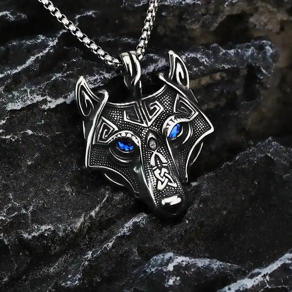 The Fenrir Pendant — Celtic Wolf Head Viking Amulet