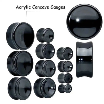 PAIR Fancy Acrylic Purple Smog Concave Ear Piercing Plugs And Tunnels Expanders Body Jewelry Earring Gauges Stretchers 8-25mm - Pedlar's Attic