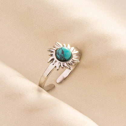 What the Stone Chose — Boho Turquoise Adjustable Ring - Pedlar's Attic