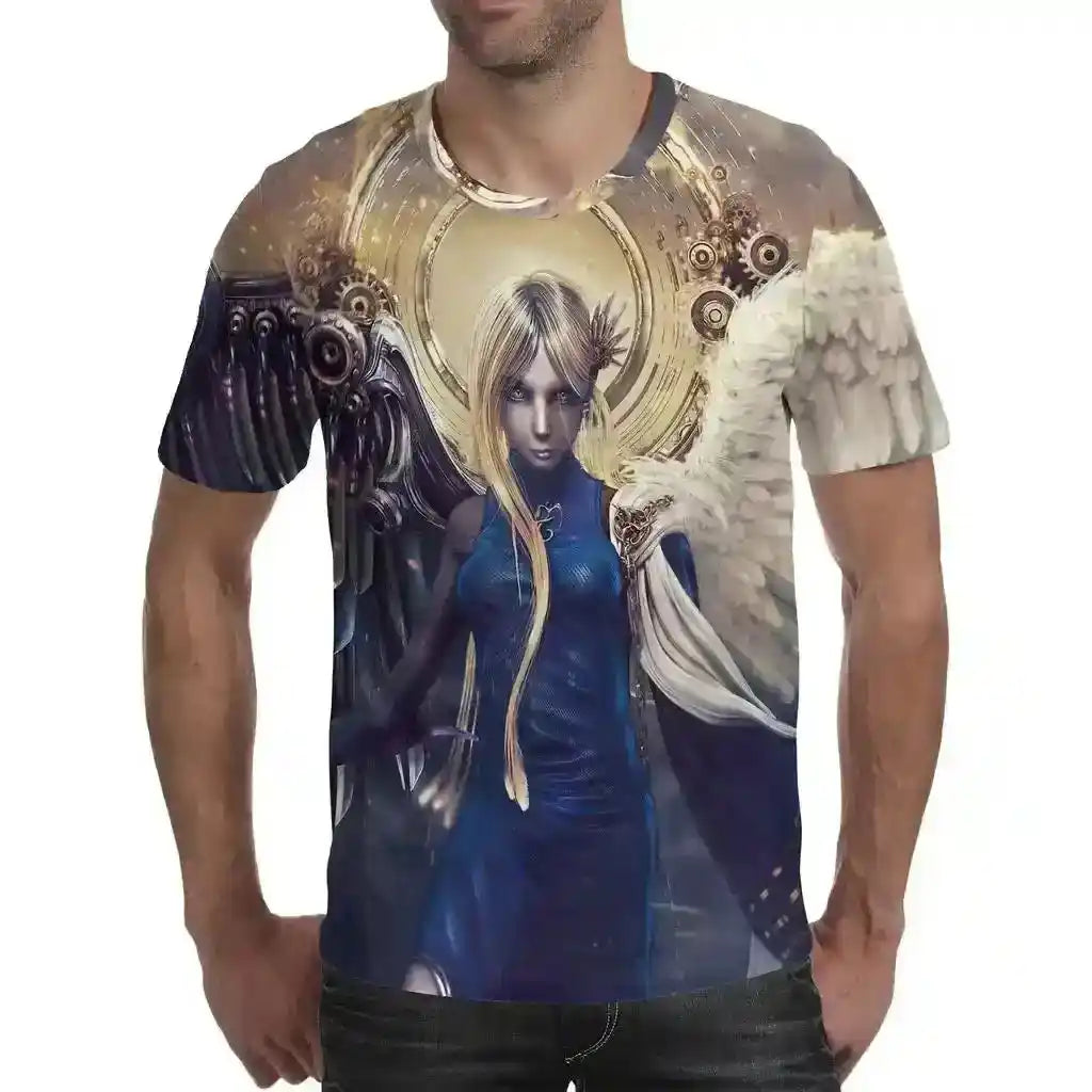 Luminous Angel – Fluorescent 3D Print Unisex Tee