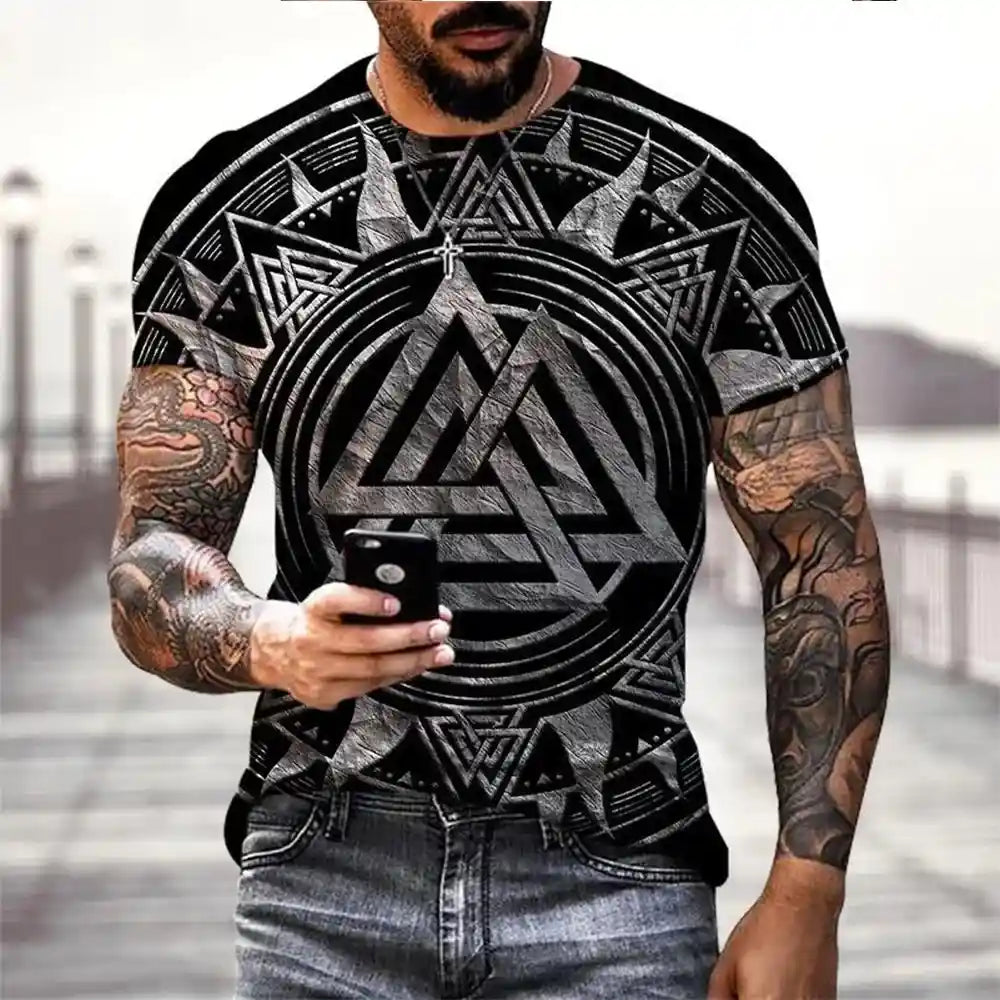 Blood & Runes – Viking Tattoo 3D Print Tee