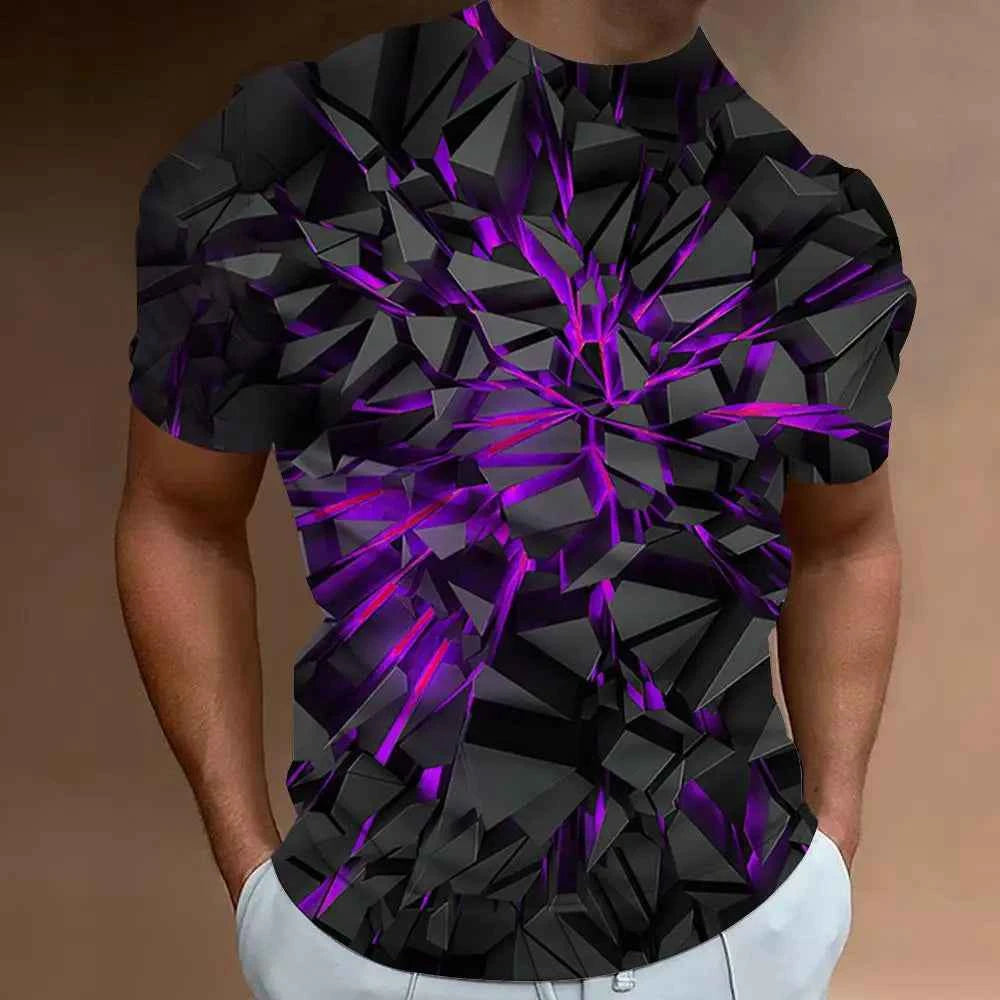 Fashion T-Shirts For Men 3d Line Printed