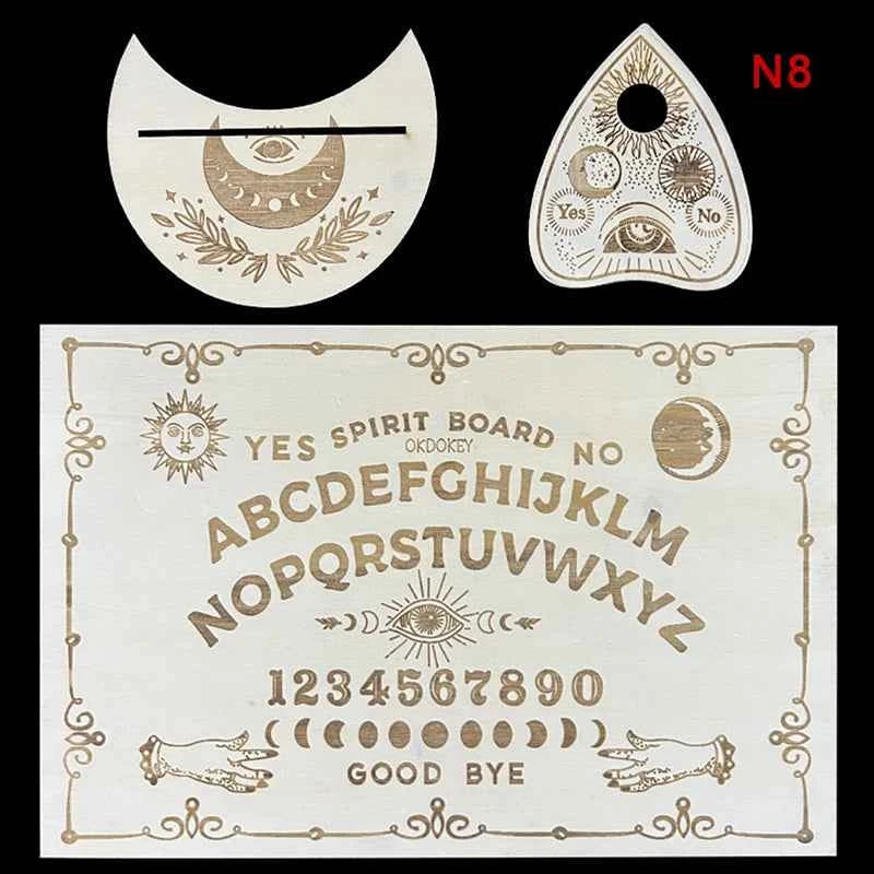 12inch Wooden Divination Pendulum Board Engraved Magic Board Ouija Board Metaphysical Message Witch's Pendulum Board Kit