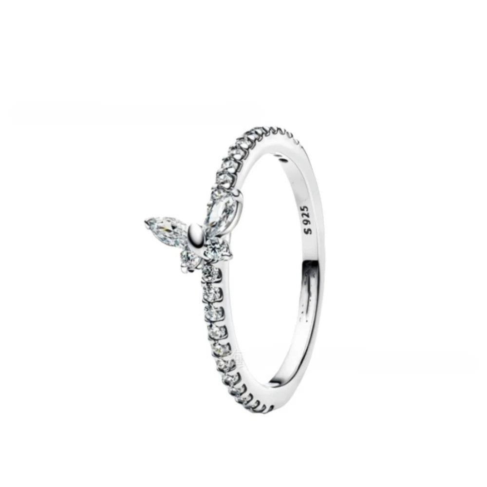 Aether-Reach Ring — 925 Sterling Silver Heart & Butterfly