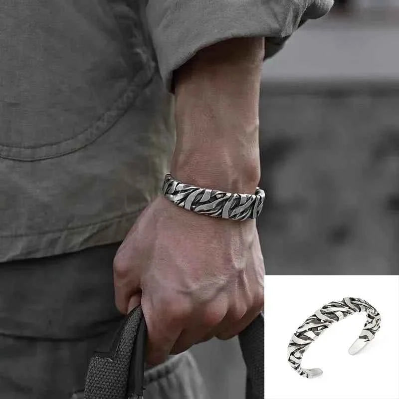 Buddhist Mantra Lotus Mantra Cuff Bracelet for Men Fashion Charm Religious Prayer Amulet Jewelry Gift