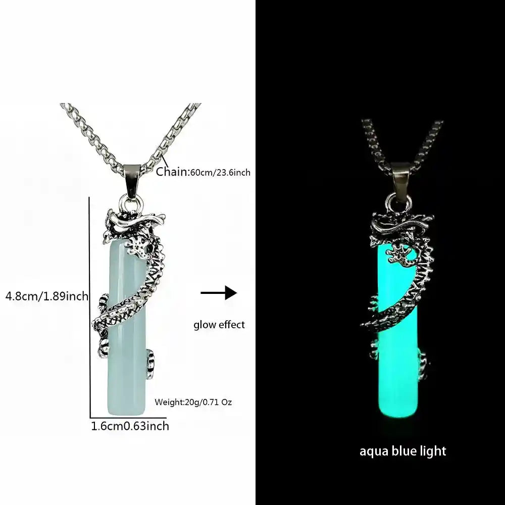 Luminous Alloy Dragon Pendant Glowing Necklace - Pedlar's Attic