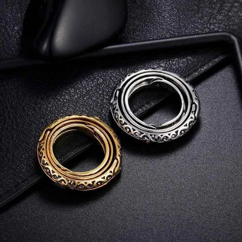 Vintage Astronomical Ball Alloy Men's and Women's Rings Creative Complex Rotating Cosmic Ring Deformable Rotating Ring Necklace - Pedlar's Attic