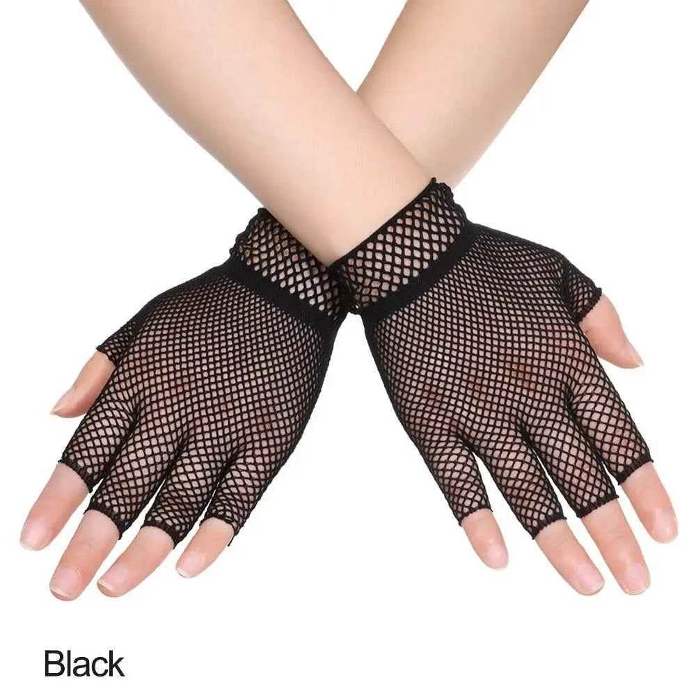 LuxeLace Fingerless Gloves | Breathable Mesh, Chic Lace Design, Sun Protection for Cycling and Fashion - Pedlar's Attic