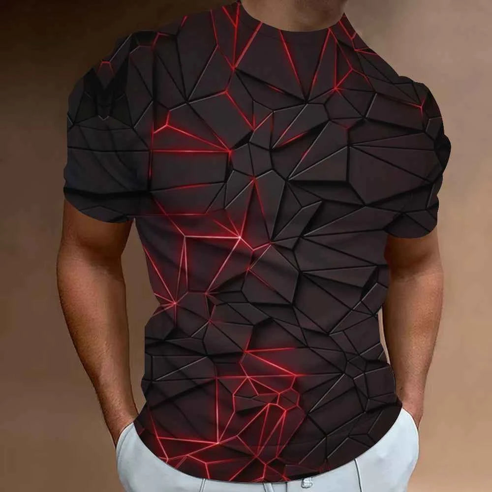 Fashion T-Shirts For Men 3d Line Printed
