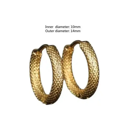 Vintage Simple Small Hoop Earrings Stainless Steel Hypoallergenic Earrings for Men Women Cool Indian Boho Jewelry - Pedlar's Attic