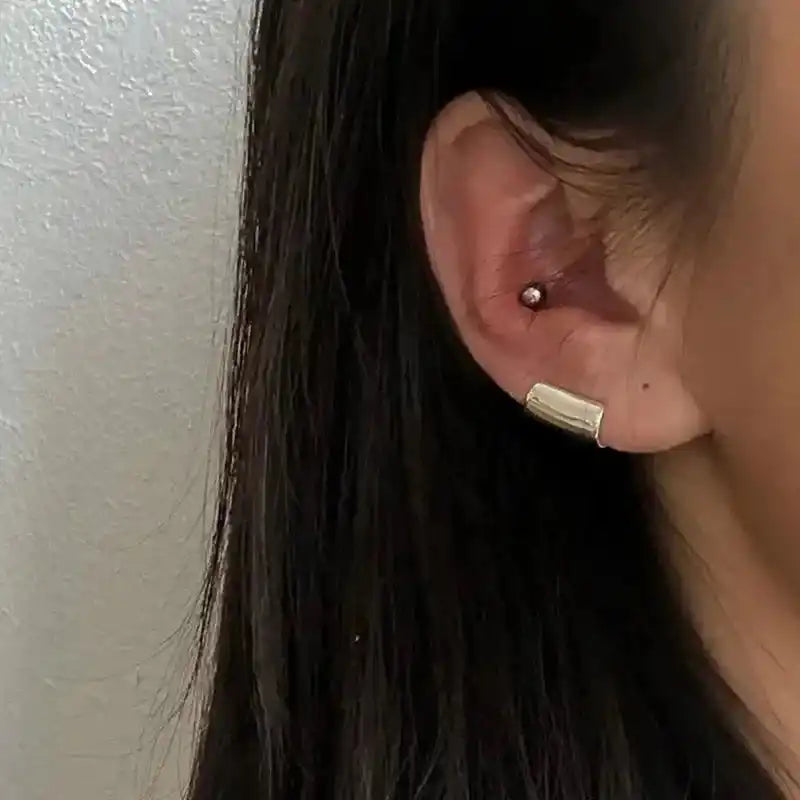 The Architecture of Defiance — Gothic Long Tube Clip Earrings
