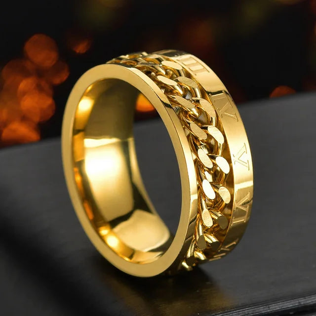 The Restless Link — Stainless Steel Chain Spinner Ring
