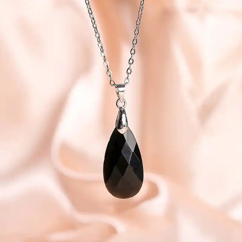 What the Rain Leaves Behind — Water Drop Stone Pendant Necklace