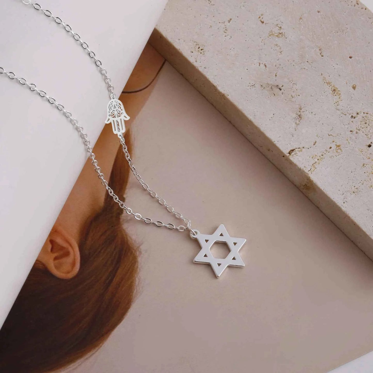 Personalized Star of David Hamsa Necklace for Women Men Gold Color Magen David Religious Jewish Star Jewelry Gifts