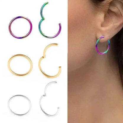 Stainless Steel Septum Clicker - Hinged Nose Hoop for Helix, Daith, and Cartilage Piercing - Bold & Sexy Jewelry - Pedlar's Attic