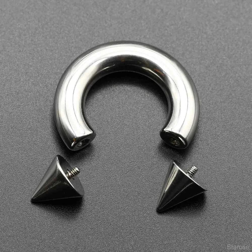 Cone Circular Barbell Piercing Septum Nose Ring Hoop Helix Earrings