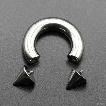 Cone Circular Barbell Piercing Septum Nose Ring Hoop Helix Earrings - Pedlar's Attic
