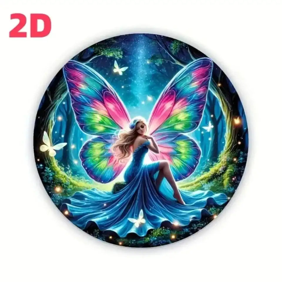 The Night the Stars Came Down — Fairy Forest Round Metal Wall Art