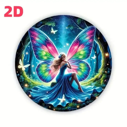 The Night the Stars Came Down — Fairy Forest Round Metal Wall Art